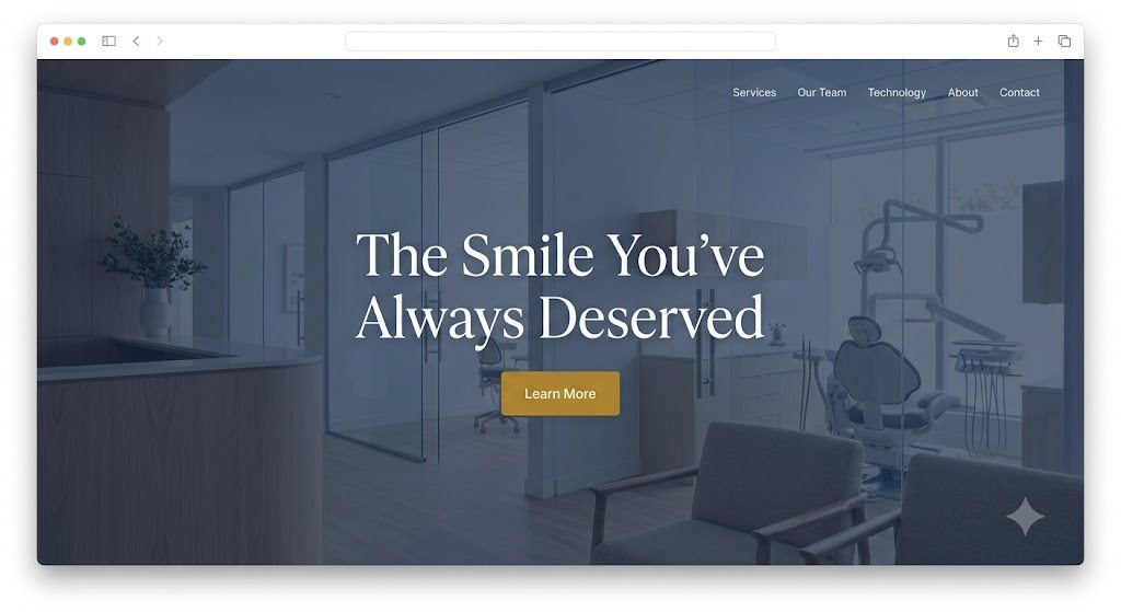 Sample dental practice website design